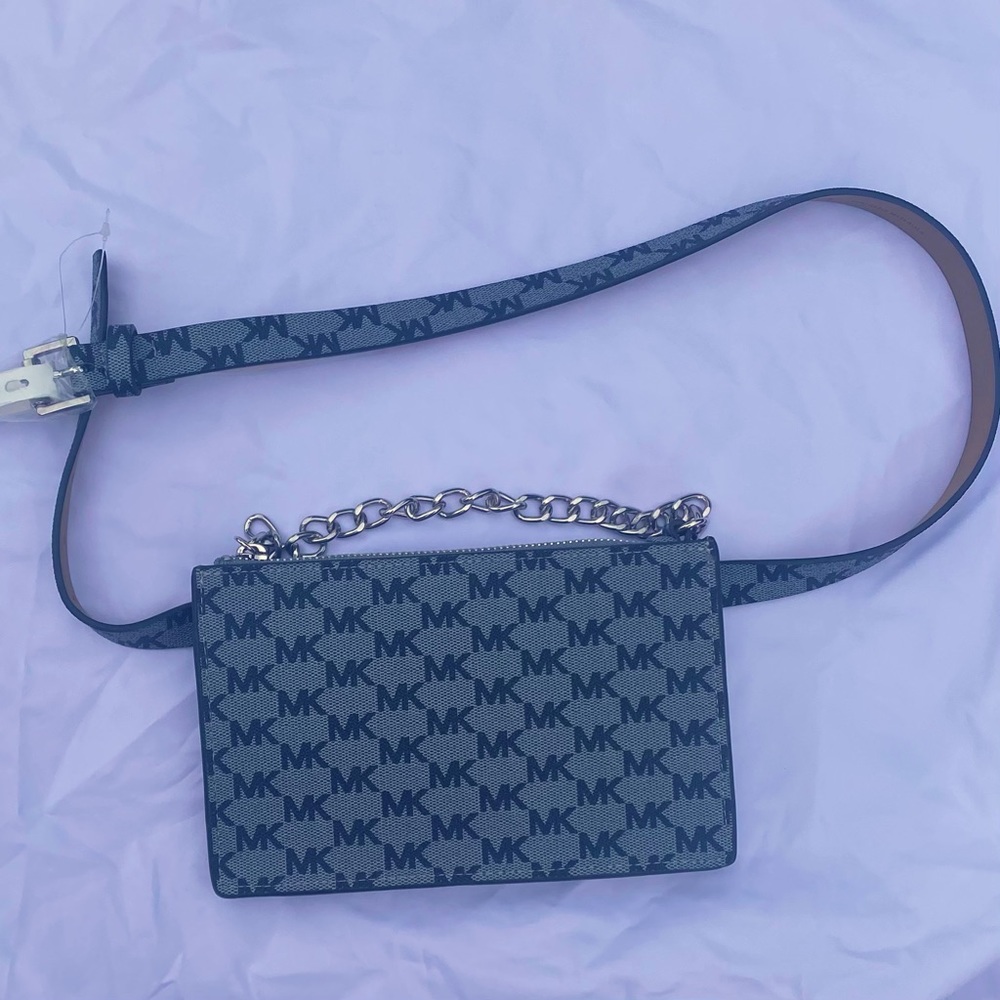 SOLD do not purchase MICHAEL Kors chain belt bag gray logo size medium - Picture 5 of 9